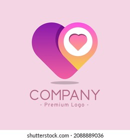 Romantic love logo with soft and smooth gradient style, very suitable for matchmaking agency logos