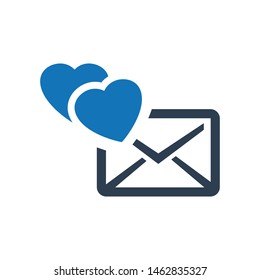Romantic love message icon. vector graphics