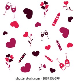 Romantic love pattern valentine's day