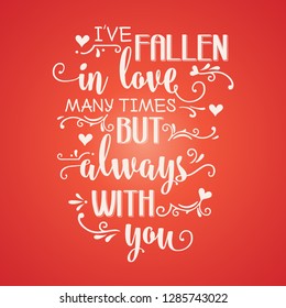 Romantic love quote. Love card