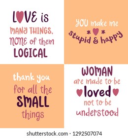 Romantic love quote collection. Love card