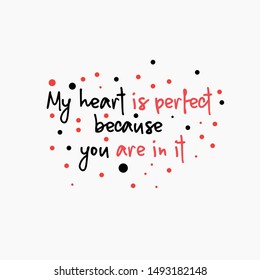 Romantic love quote vector design for art deciration