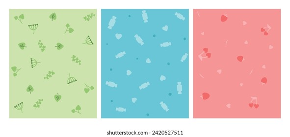 Romantic love seamless Valentine's Day patterns for background, texture, fabric, wrapping paper