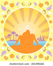 Romantic love summer background card