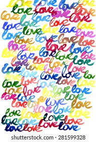 Romantic love watercolor vector background