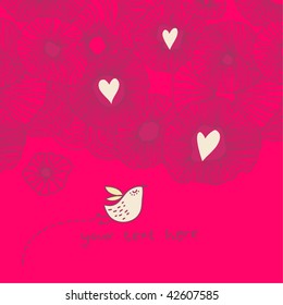 Romantic lovely background with bird