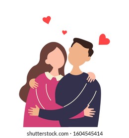 Romantic Lovers Couple Hugging Boyfriend Hugs Stock Vector (Royalty ...