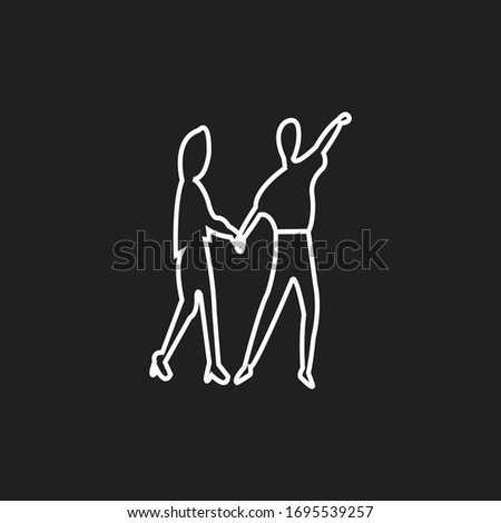 Romantic loving couple vector illustration.