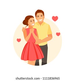 Romantic Loving Man Woman Together Vector Stock Vector (Royalty Free ...