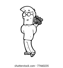 caricatura de un hombre romántico
