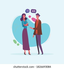 romantic man and woman side by side