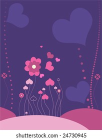 Romantic meadow. Vector illustration.