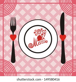 Romantic menu valentines day vector illustration
