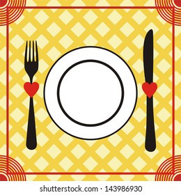 Romantic menu vector illustration
