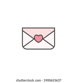 Carta sobre Icono de amor Día de San Valentín - Ilustración vectorial