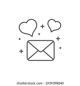 Romantic message line outline icon