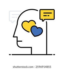 Romantic Mind vector filled outline icon. EPS 10 file