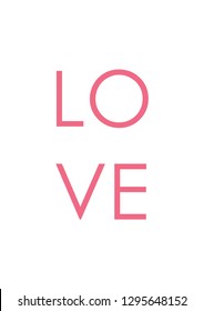 Romantic Minimalist Wall Art, Love Sign, Typography Art