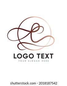 A romantic modern script style letter type L logo template, Vector logo for business and company identity 