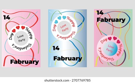 Romantic, modern vector posters for Valentine's Day. Abstract designs featuring hearts, love typography, and couple themes. Perfect for cards and social media.