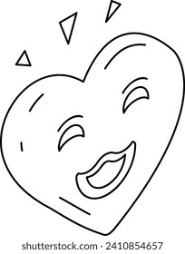 Concepto isométrico romántico o cardíaco sonriente, expresión facial Diseño de iconos vectores, símbolo de aplastamiento de obsesión, emociones y sensaciones Signos, ilustración de material de relación y sentido del corazón,