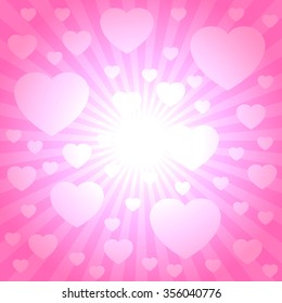 Romantic mood, Shining and bright background, rays of light