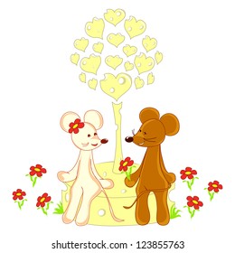 romantic mouse. Love card