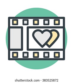 Romantic Movie Colored Vector Icon