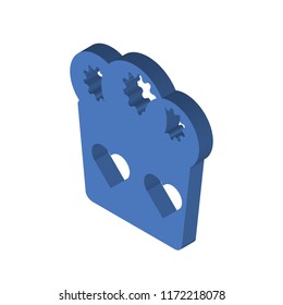 Romantic muffin isometric left top view 3D icon