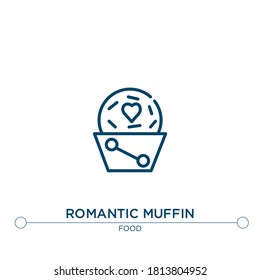 romantic muffin outline vector icon. simple element illustration. romantic muffin outline icon from editable food concept. can be used for web and mobile
