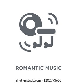 Romantic music icon. Romantic music design concept from Wedding and love collection. Simple element vector illustration on white background.