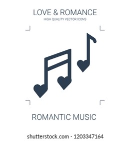 romantic music icon. high quality filled romantic music icon on white background. from love romance collection flat trendy vector romantic music symbol. use for web and mobile