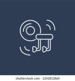 Romantic music icon. Romantic music linear design concept from Wedding and love collection. Simple element vector illustration on dark blue background.