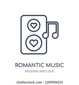 Romantic music icon. Romantic music linear symbol design from Wedding and love collection. Simple outline element vector illustration on white background.