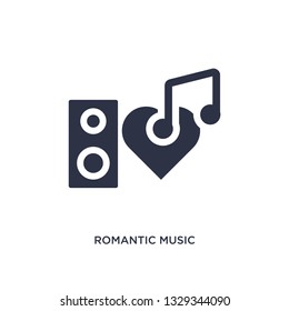romantic music icon. Simple element illustration from discotheque concept. romantic music editable symbol design on white background. Can be use for web and mobile.