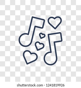 Romantic music icon. Trendy linear Romantic music logo concept on transparent background from Birthday party and wedding collection