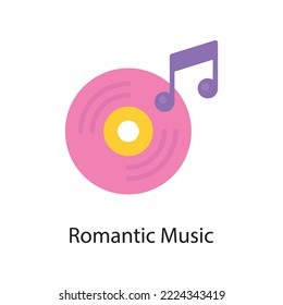 Romantic Music Vector Flat Icon Design illustration. Love Symbol on White background EPS 10 File