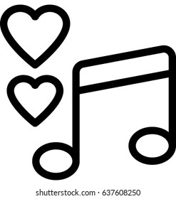 Romantic Music Vector Icon