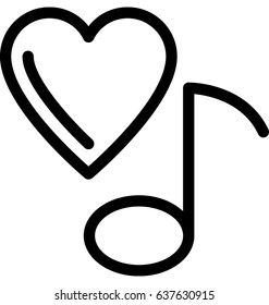 Romantic Music Vector Icon