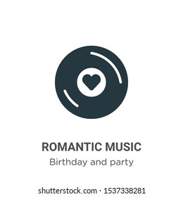 Romantic music vector icon on white background. Flat vector romantic music icon symbol sign from modern birthday and party collection for mobile concept and web apps design.