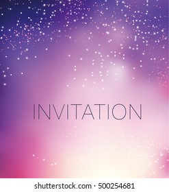 romantic night gradient background. vector illustration of pink rosy elegant star sky