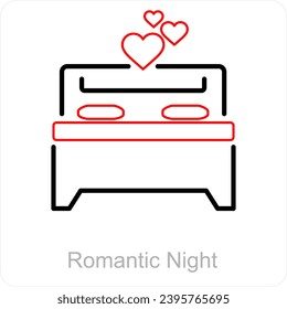 Romantic Night and love icon concept