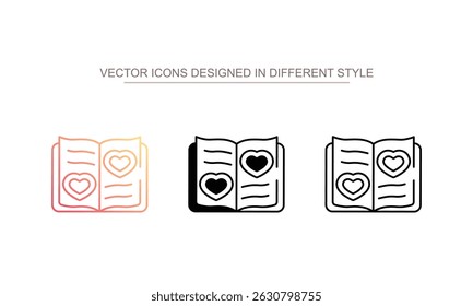 Romântico Novel ícone design com fundo branco ilustração stock