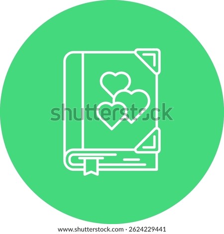 Romantic novel Line vector Icon Design