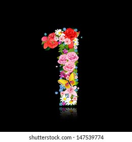 Romantic number of beautiful flowers 1