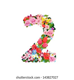 Romantic number of beautiful flowers 2