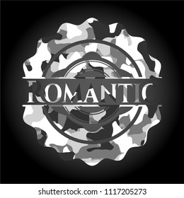 Romantic on grey camo pattern