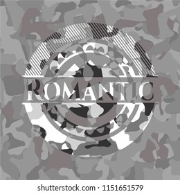 Romantic on grey camo pattern