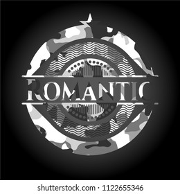 Romantic on grey camouflage pattern