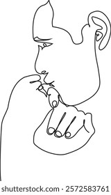 Romantic One Line Drawing | Man Kissing Woman’s Hand with Engagement Ring | Minimalist Love Illustration | Digital Art Download